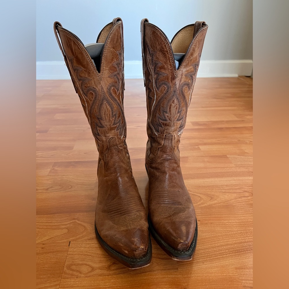 Lucchese Brown Western Boots - Picture 2 of 9